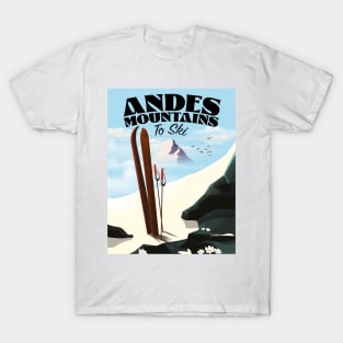 Andes Mountains Ski poster T-Shirt